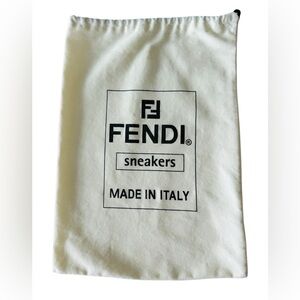 Fendi Sneaker Dust Bag 14.5x10.5 Authentic White Drawstring Logo Made in Italy